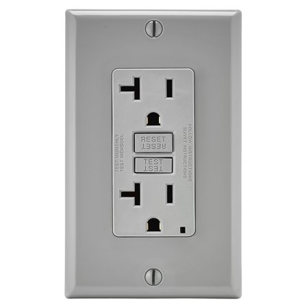 Leviton 20 Amps 125 V Standard/Duplex Gray GFCI Outlet 5-20R