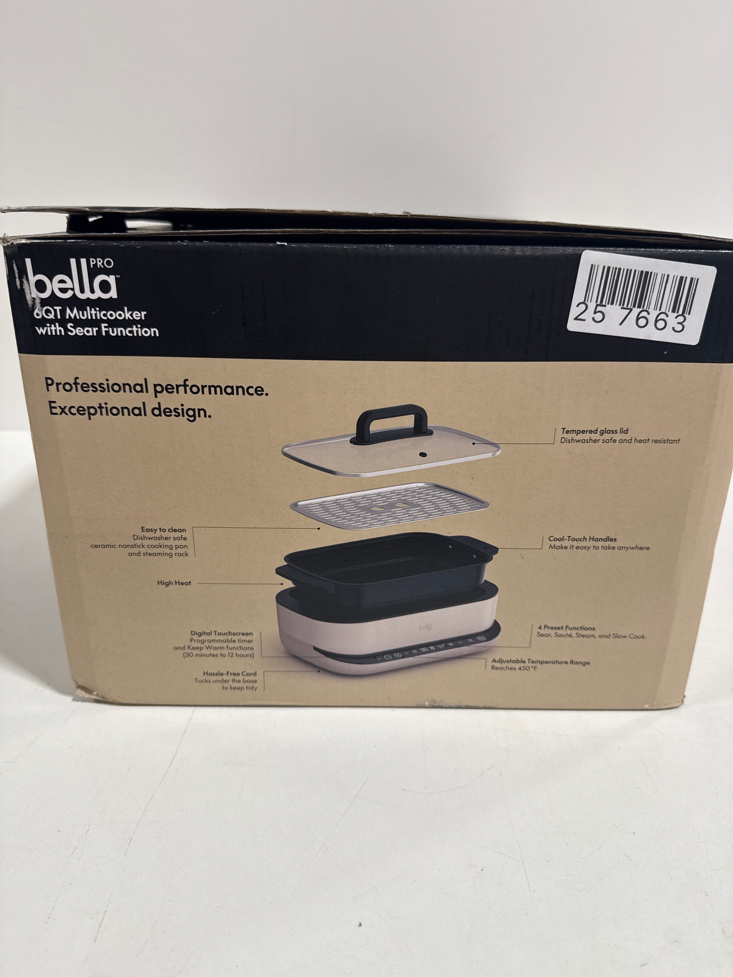 Used bella PRO - 6-qt. Multicooker with Sear Function - Oatmilk - *Kitchen Appliances