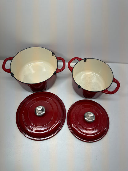 Used Tramontina Enameled Cast Iron Dutch Oven, 2-pack