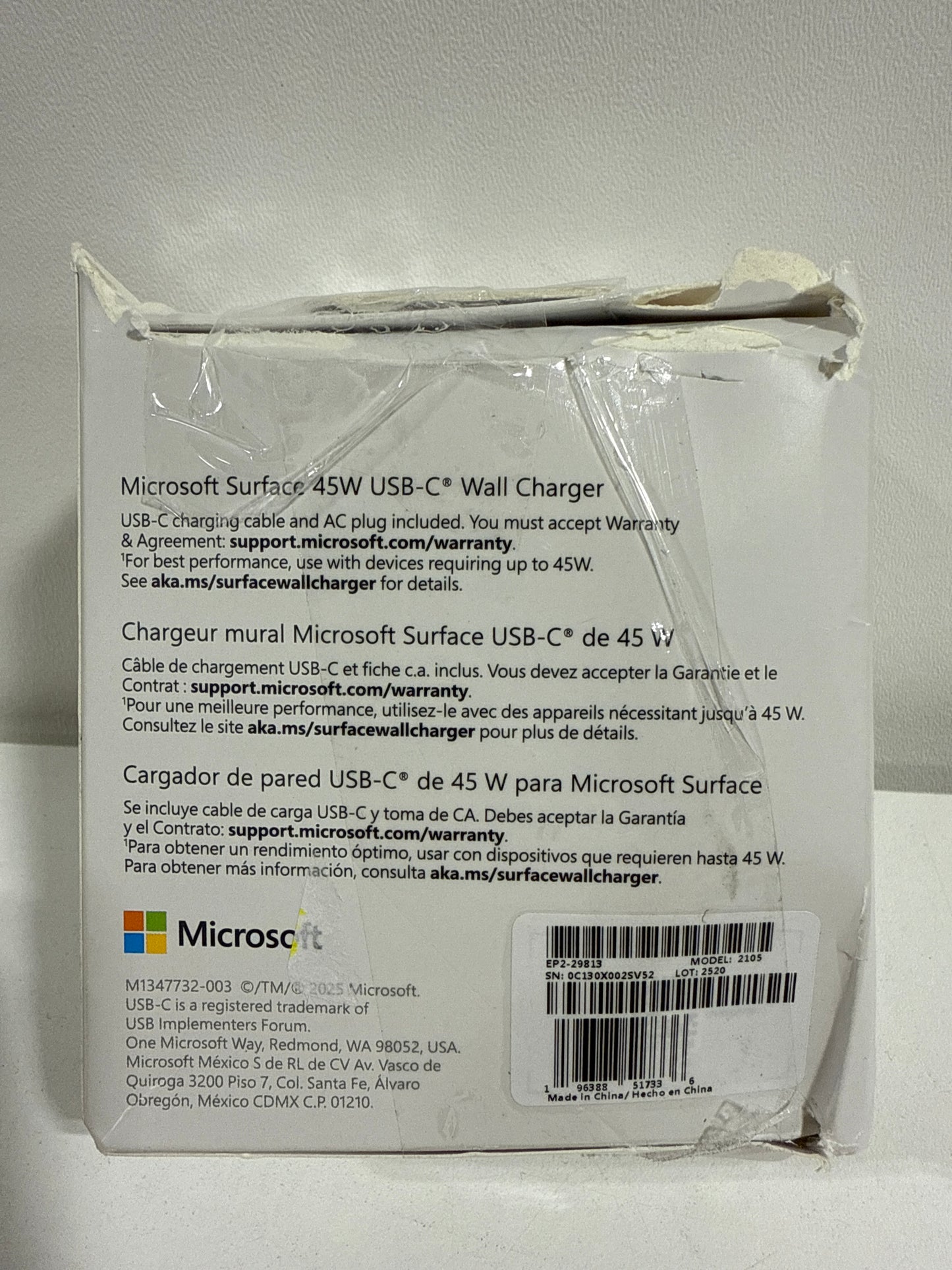 Microsoft - Surface 45W USB-C Wall Charger - Black