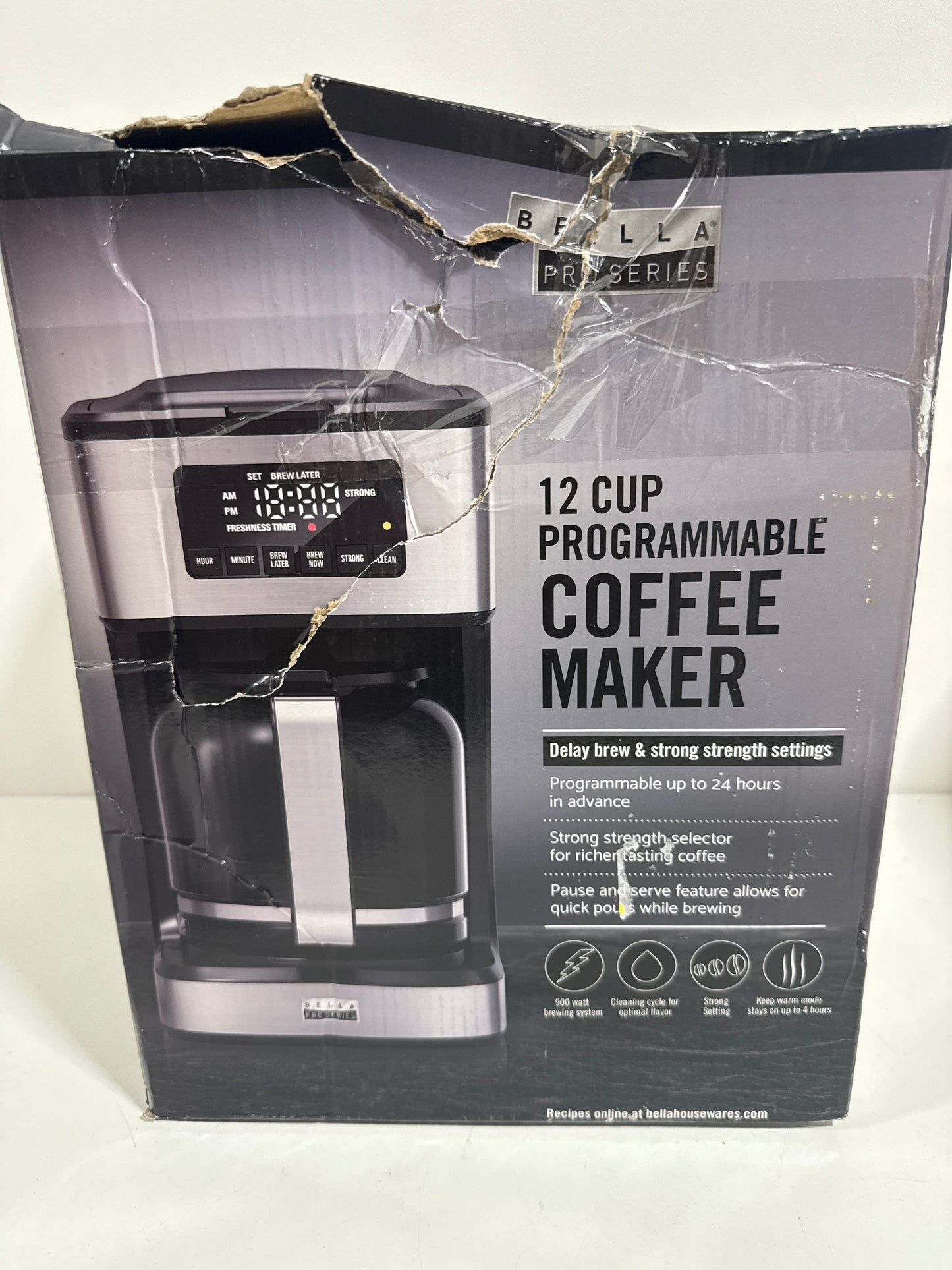 Bella PRO - 12-Cup Programmable Coffee Maker - 90194 - Stainless Steel
