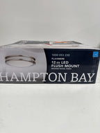 Flaxmere 12 in. Brushed Nickel Dimmable Integrated LED Flush Mount Ceiling Light with Frosted White Glass Shade