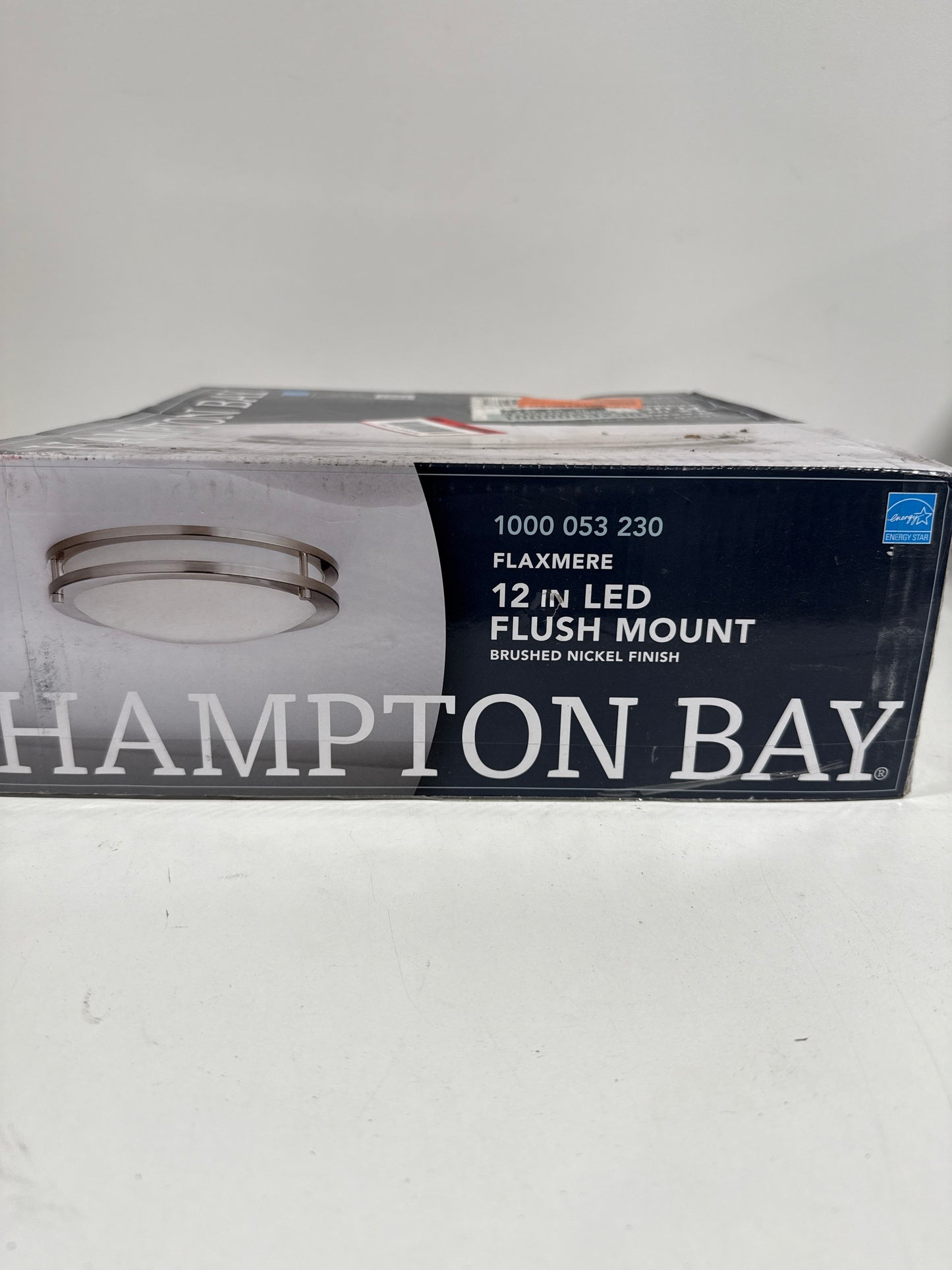 Flaxmere 12 in. Brushed Nickel Dimmable Integrated LED Flush Mount Ceiling Light with Frosted White Glass Shade