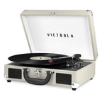 Victrola - Journey Bluetooth Suitcase Record Player with 3-speed Turntable - Light Gray - *Headphones & Tech Accessories