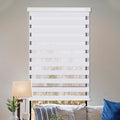Superjoe 24 W X 72 H Dual Layer Zebra Roller Shades Cordless Blinds for Windows Sheer or Privacy White