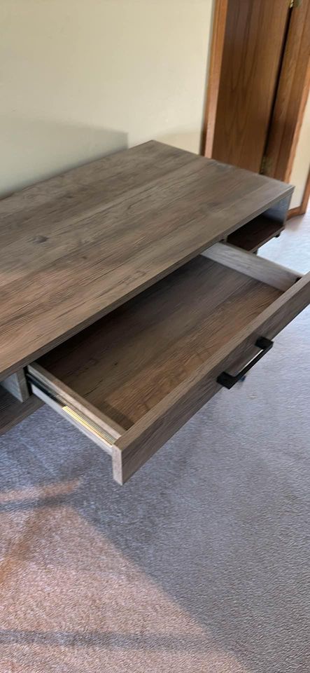 Used Insignia - Computer Desk with Drawer – 47" Wide - Dark Oak