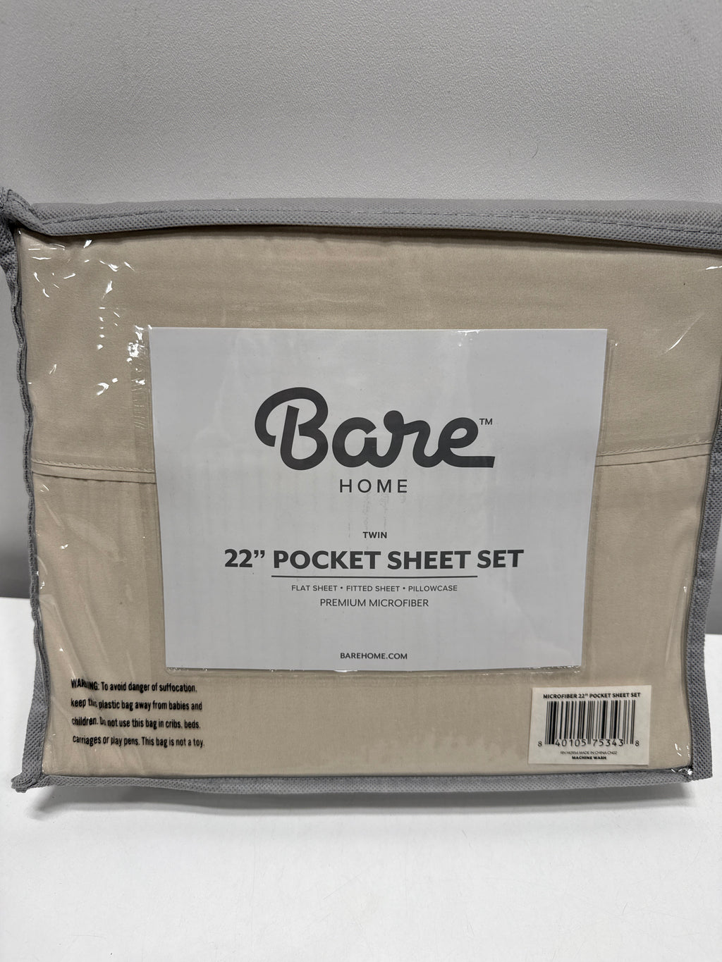 Bare Home Twin Sheet Set -Soft Microfiber - 22" Deep Pockets - Luxury 1800 Ultra