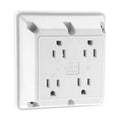 Quad Straight Blade Receptacle, 5-15R, 15 a, 125V AC, 2 Pole, 3 Wire, Surface Mount, Grounded