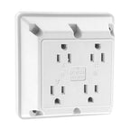 Quad Straight Blade Receptacle, 5-15R, 15 a, 125V AC, 2 Pole, 3 Wire, Surface Mount, Grounded