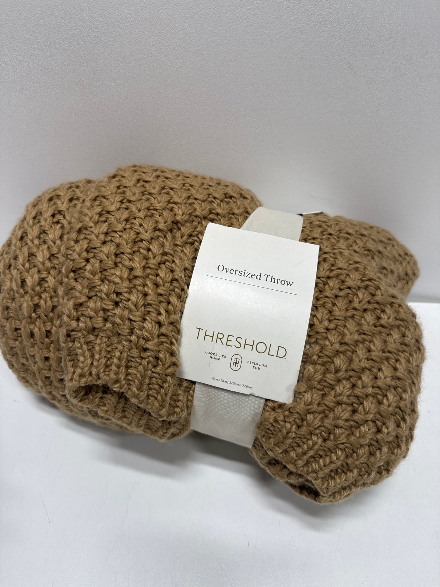 Oversized Recycled Knit Throw Blanket Brown - Threshold