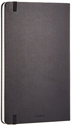 Amazon Basics Classic Grid Notebook Graph Ruled 240 Pages Black Hardcover 5 X 8.25-Inch