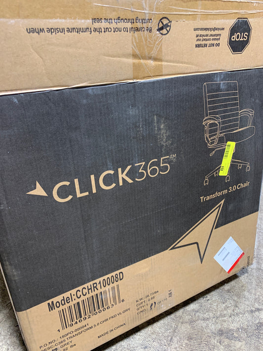 Missing Hardware Click365 Transform 3.0 Ergonomic Vegan Leather Swivel Desk Chair, Gray (CCHR10008D)