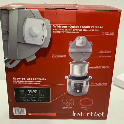 Instant Pot - 6QT Duo Plus Multi-Use Pressure Cooker with Whisper-Quiet Steam Release - Gray