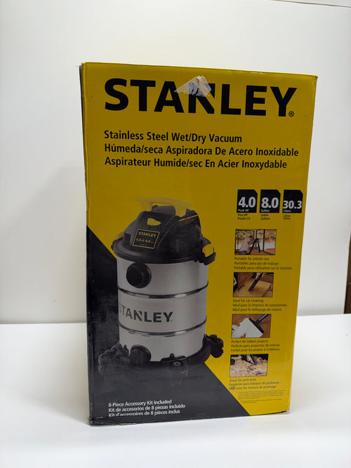 Stanley - 8 Gallon Wet/Dry Vacuum - Stainless Steel