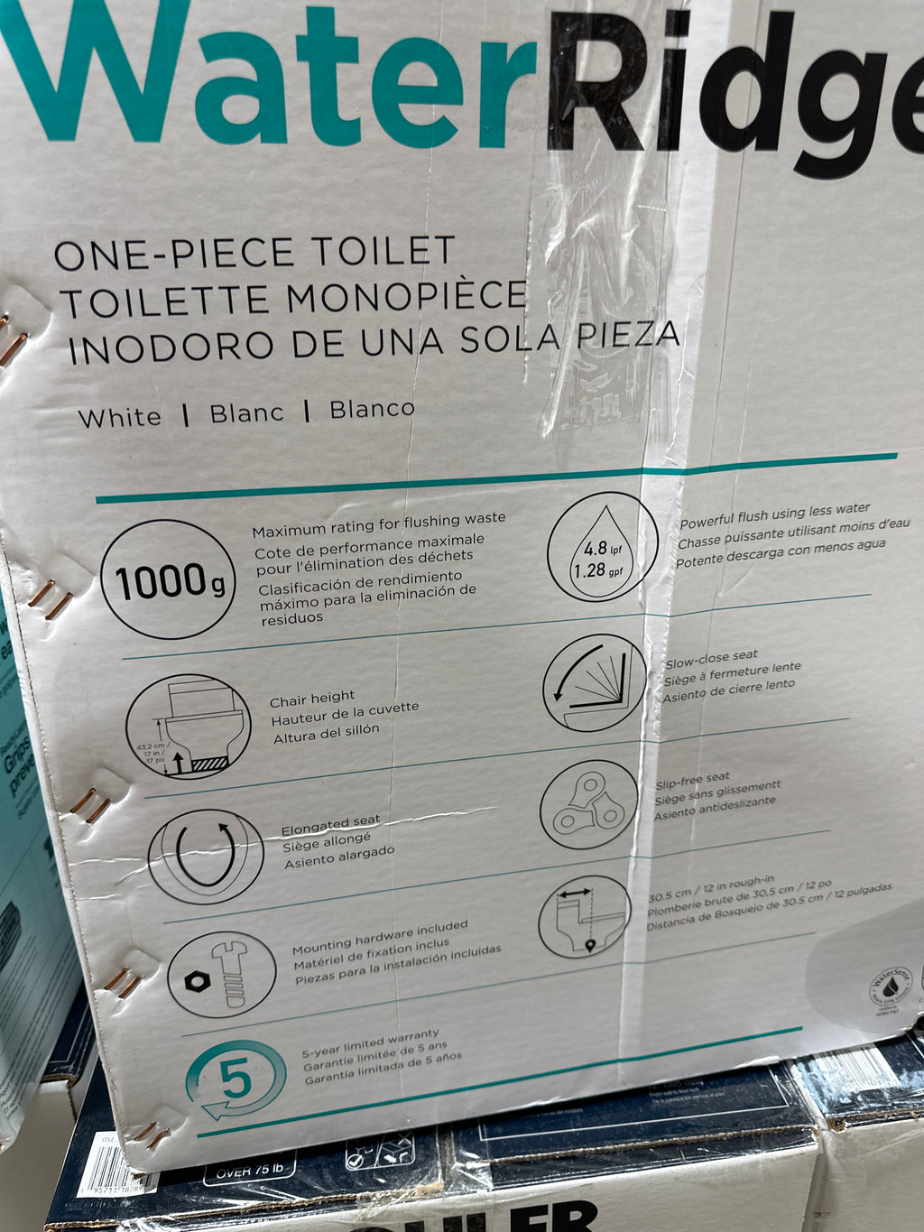 WaterRidge One-piece Elongated Toilet - *Plumbing