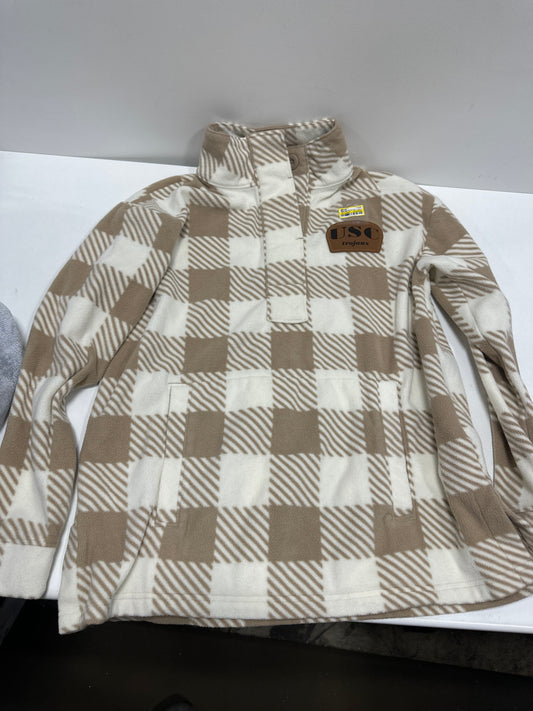 NCAA USC Trojans Women's Buffalo Checkered 1/4 Zip Sweatshirt - M