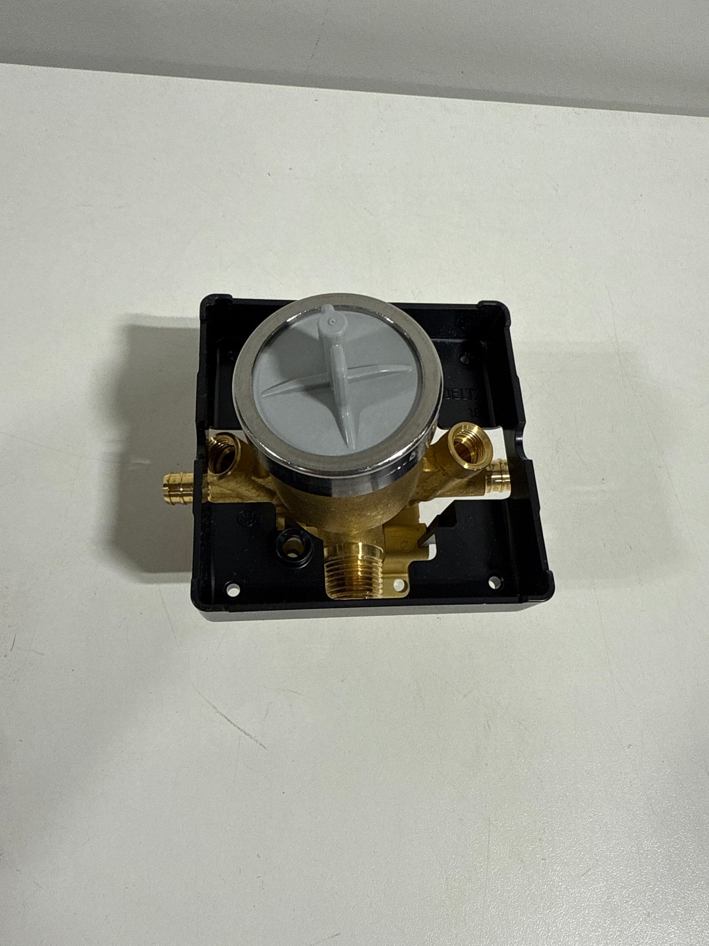 Delta R10000-PXWS Universal Mixing Rough-in Valve with Service Stops and PEX Crimp Inlets and Universal 1/2’’ Outlets