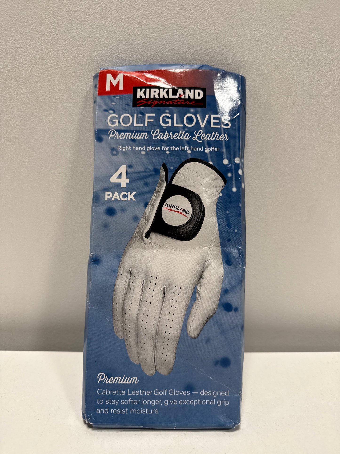 Kirkland Signature Leather Golf Glove Left Handed, 4-pack Medium