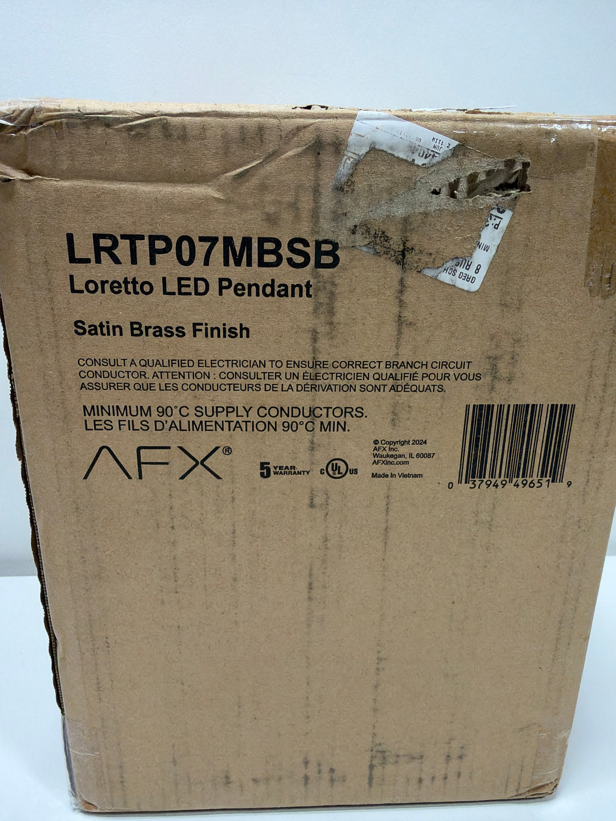 AFX Lighting Loretto 7 Inch Mini Pendant Loretto - LRTP07MBSB - Transitional