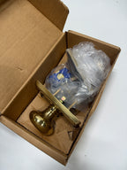 Emtek Providence Door Set with Round Brass Knobs Passage in Antique Brass. Doorsets.
