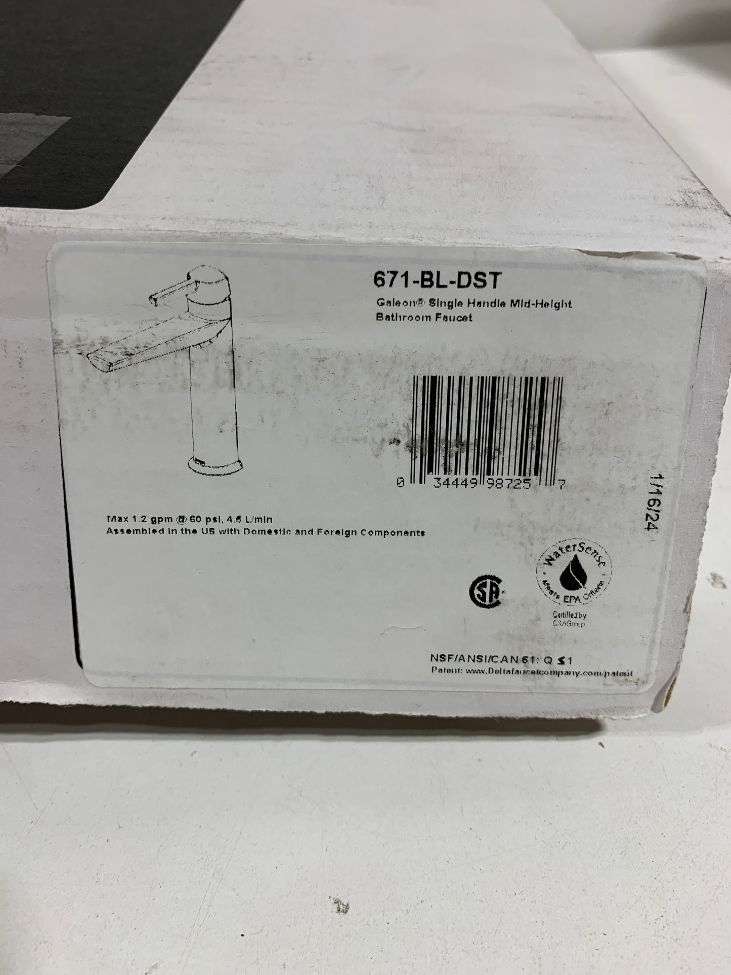 Galeon Single Handle Single Hole Bathroom Faucet in Matte Black