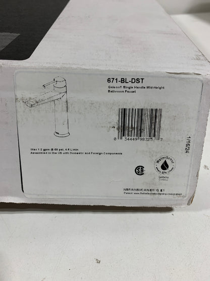 Galeon Single Handle Single Hole Bathroom Faucet in Matte Black