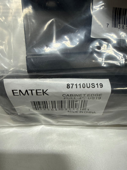 2 x Emtek 87110US19 4 in. Center to Center Cabinet Edge Pull Flat Black