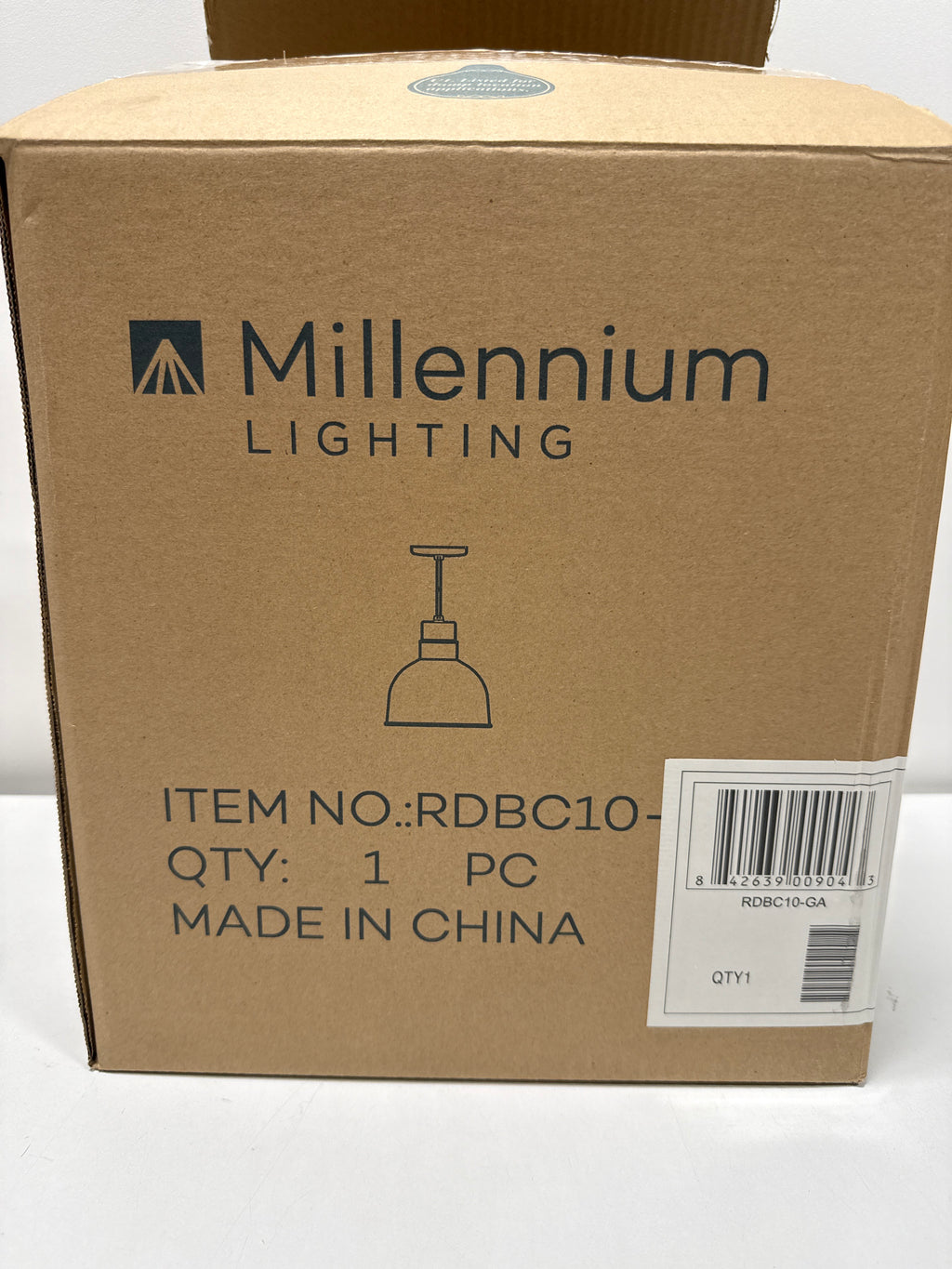 Millennium RDBC10-GA One Light Down Pendant with Chrome Finish, Pwt, Nckl, B/S, Slvr