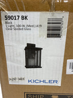 Kichler Marimount 12.75 1 Light Black Outdoor Wall Sconce with Clear Glass