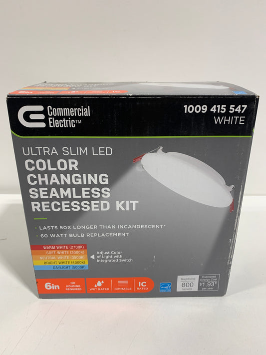 Infiniedge Integrated LED 6 in Round Adj Color Temp Canless Recessed Light for Kitchen Bath Living Rooms, White