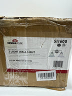 Design House Millbridge Traditional Satin Nickel 2-Light Dimmable Vanity or Wall Light with Frosted Glass Shades