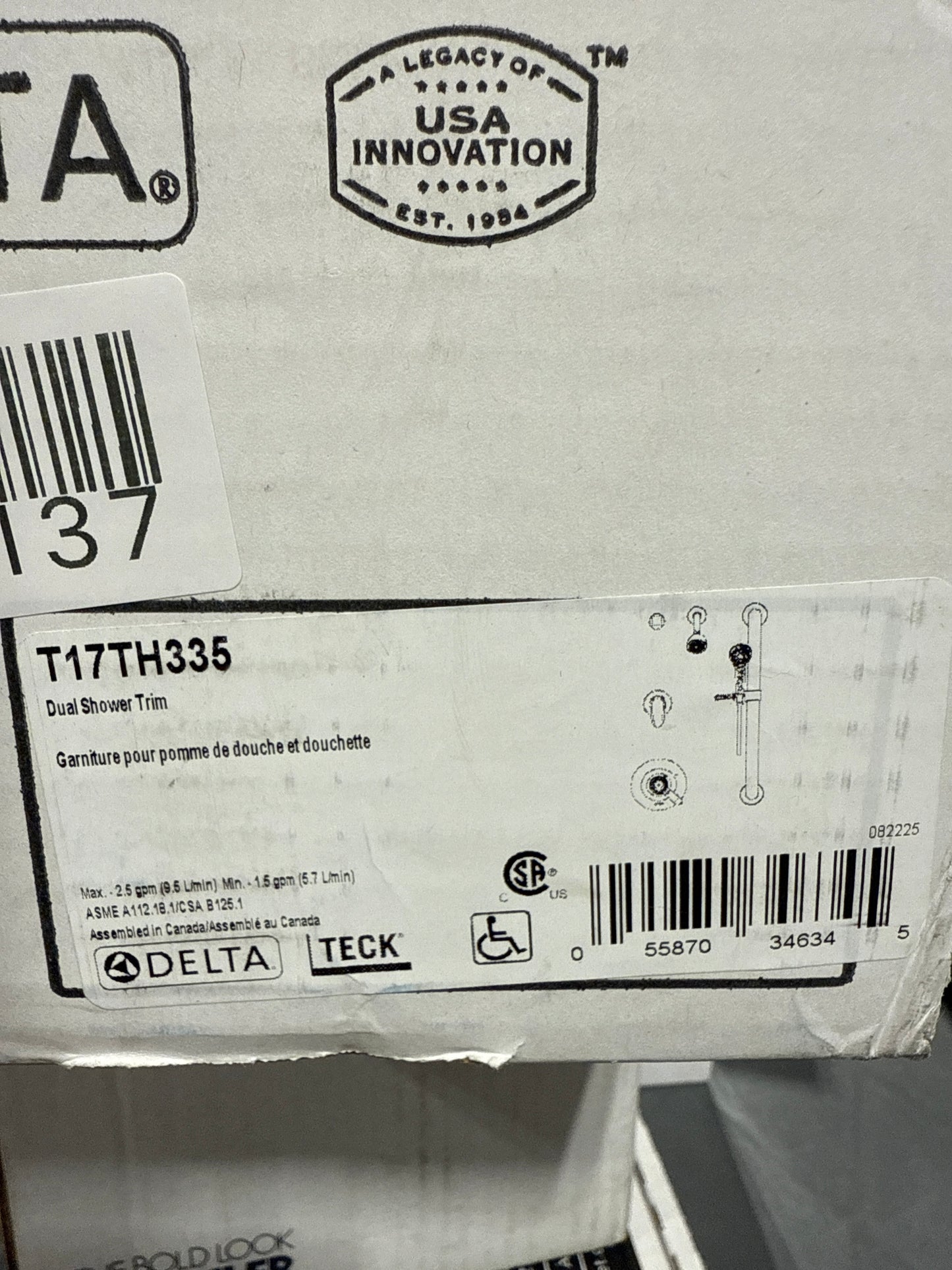 Delta T17TH335 Commercial TempAssure 17T Series Dual Function Thermostatic Shower Trim Package