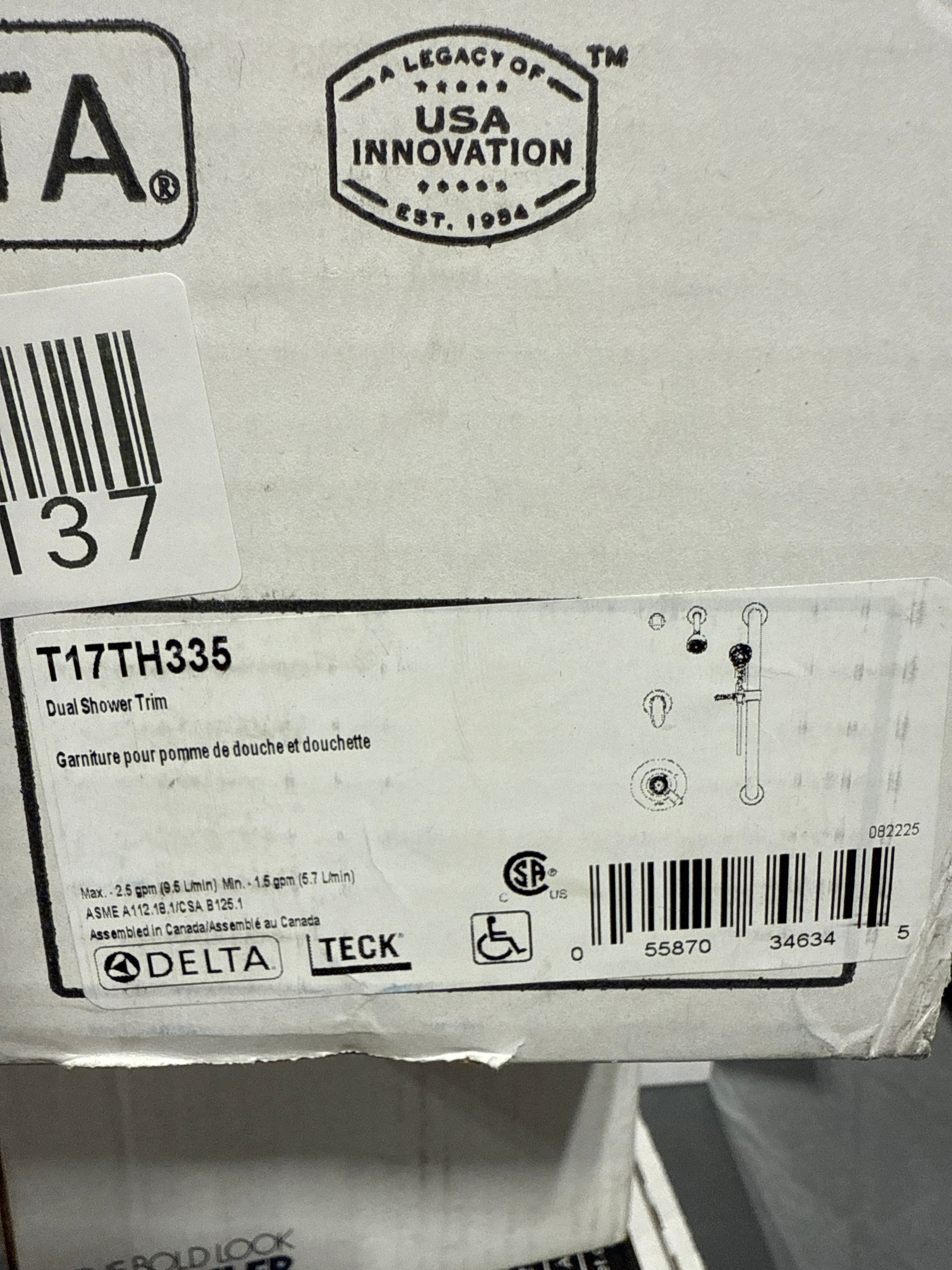 Delta T17TH335 Commercial TempAssure 17T Series Dual Function Thermostatic Shower Trim Package - *Plumbing