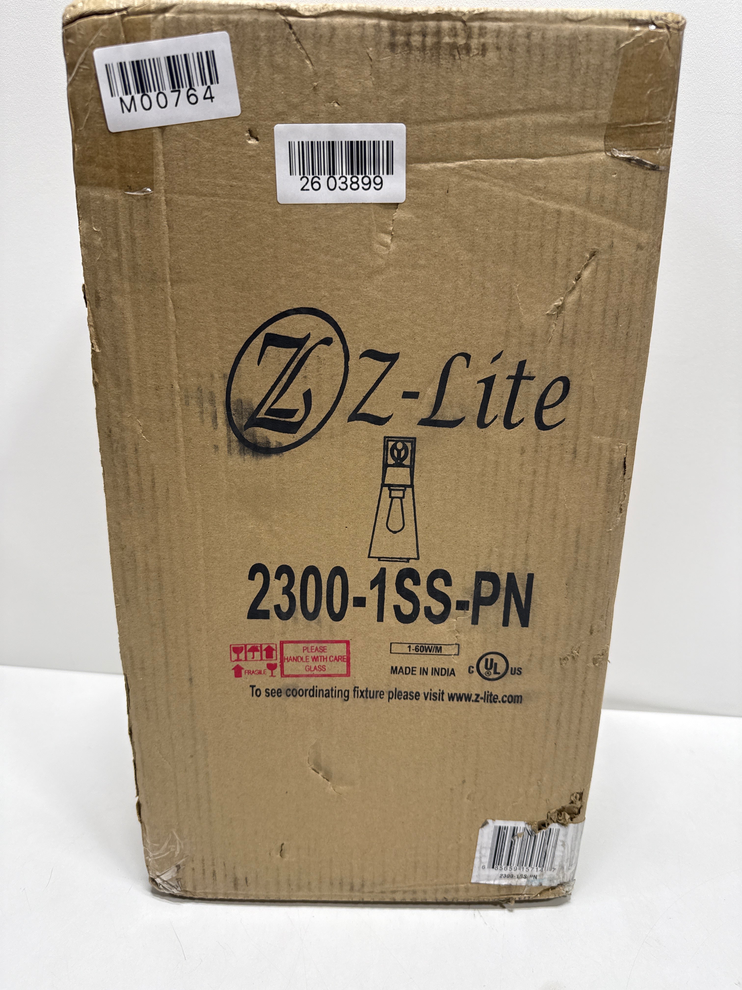 Z-Lite 2300-1SS Wentworth 12" Tall Wall Sconce Polished Nickel Indoor Lighting Wall Sconces