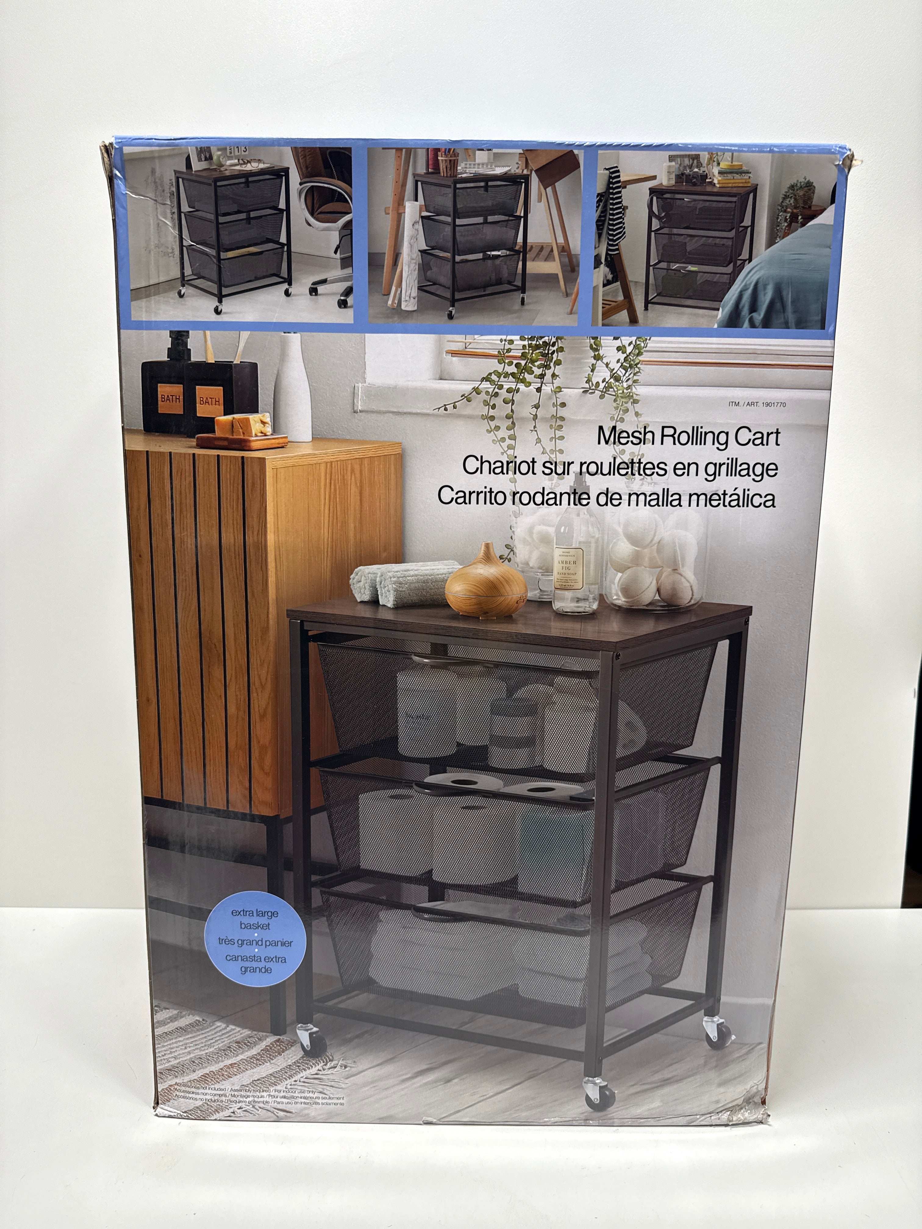 Edifice 3-tier Mesh Basket Cart