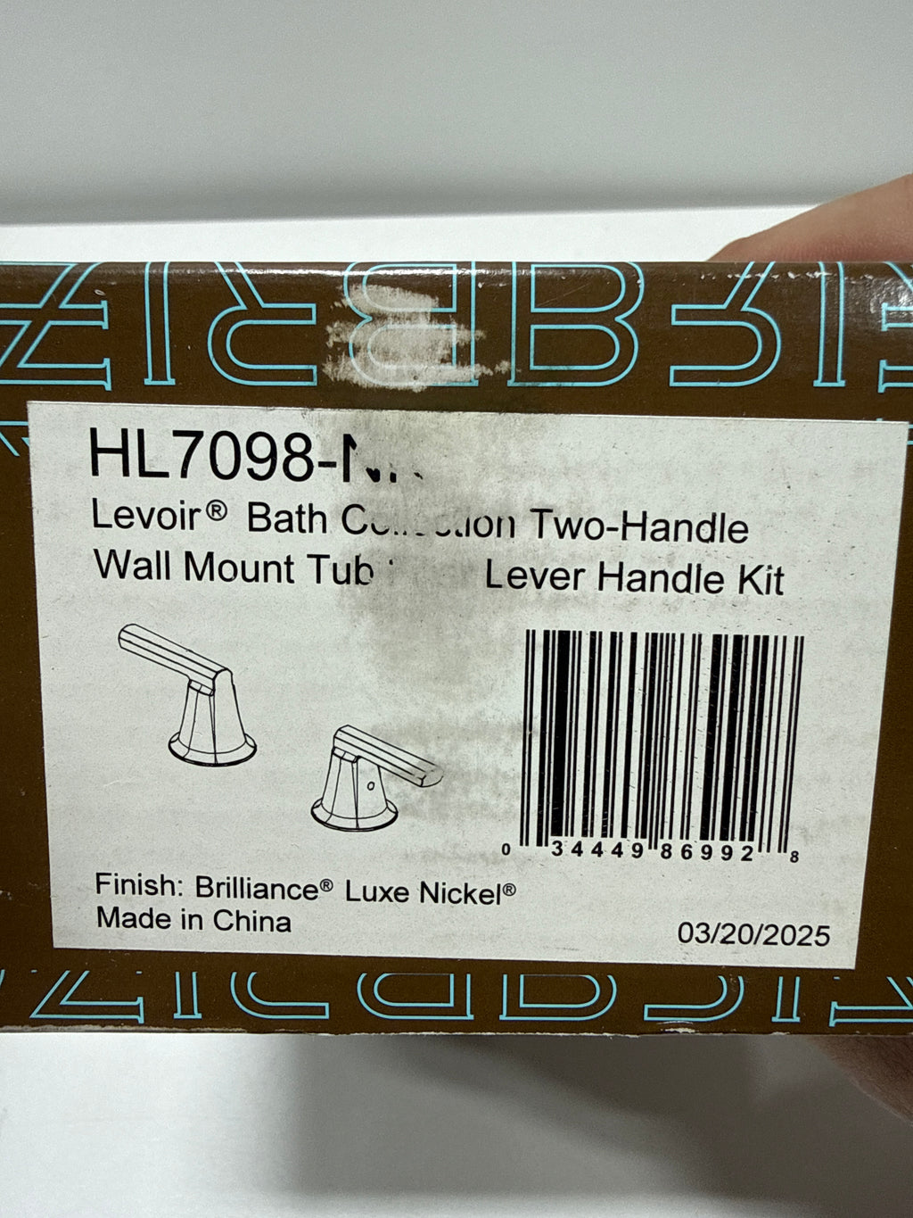 Brizo HL7098 Levoir Lever Handles for Roman Tub Faucet - Set of 2 Luxe Nickel