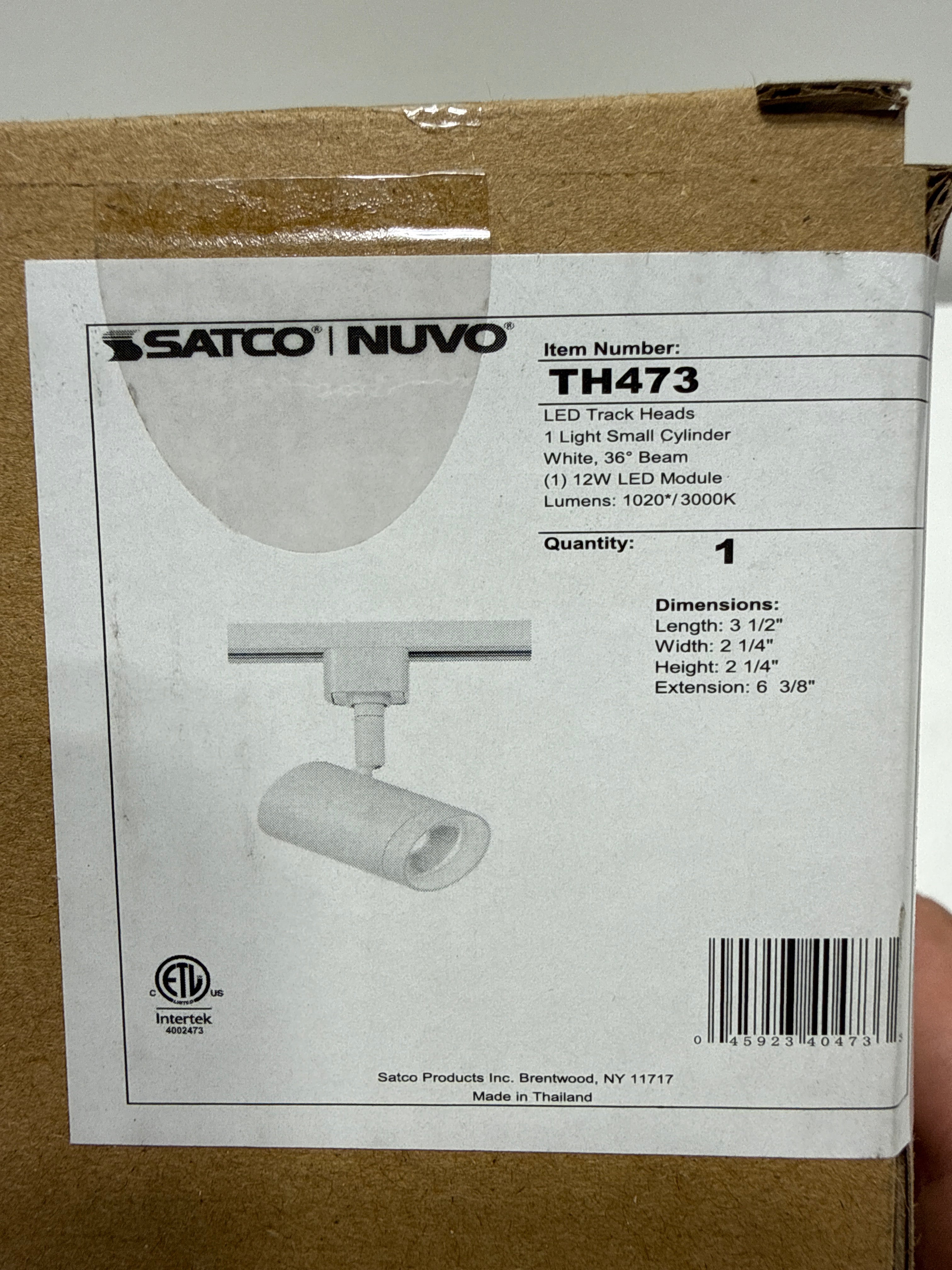 Nuvo Lighting - 12W 1 LED 36 Degree Small Cylinder Track Head in Contemporary