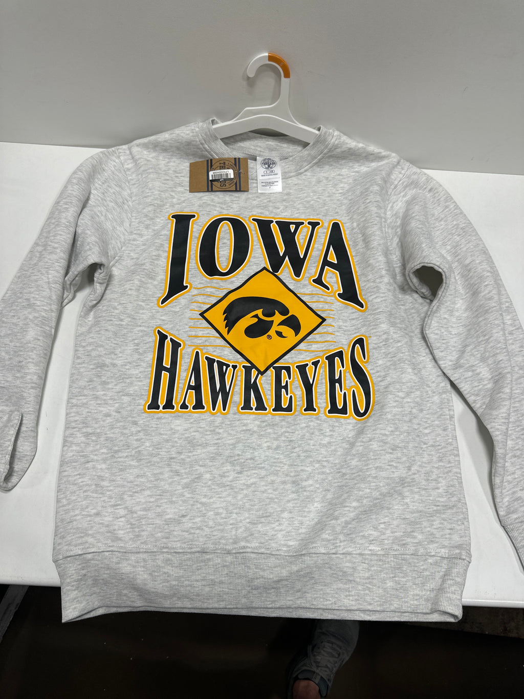 NCAA Iowa Hawkeyes Men's Crew Neck Fleece Ash Sweatshirt - S