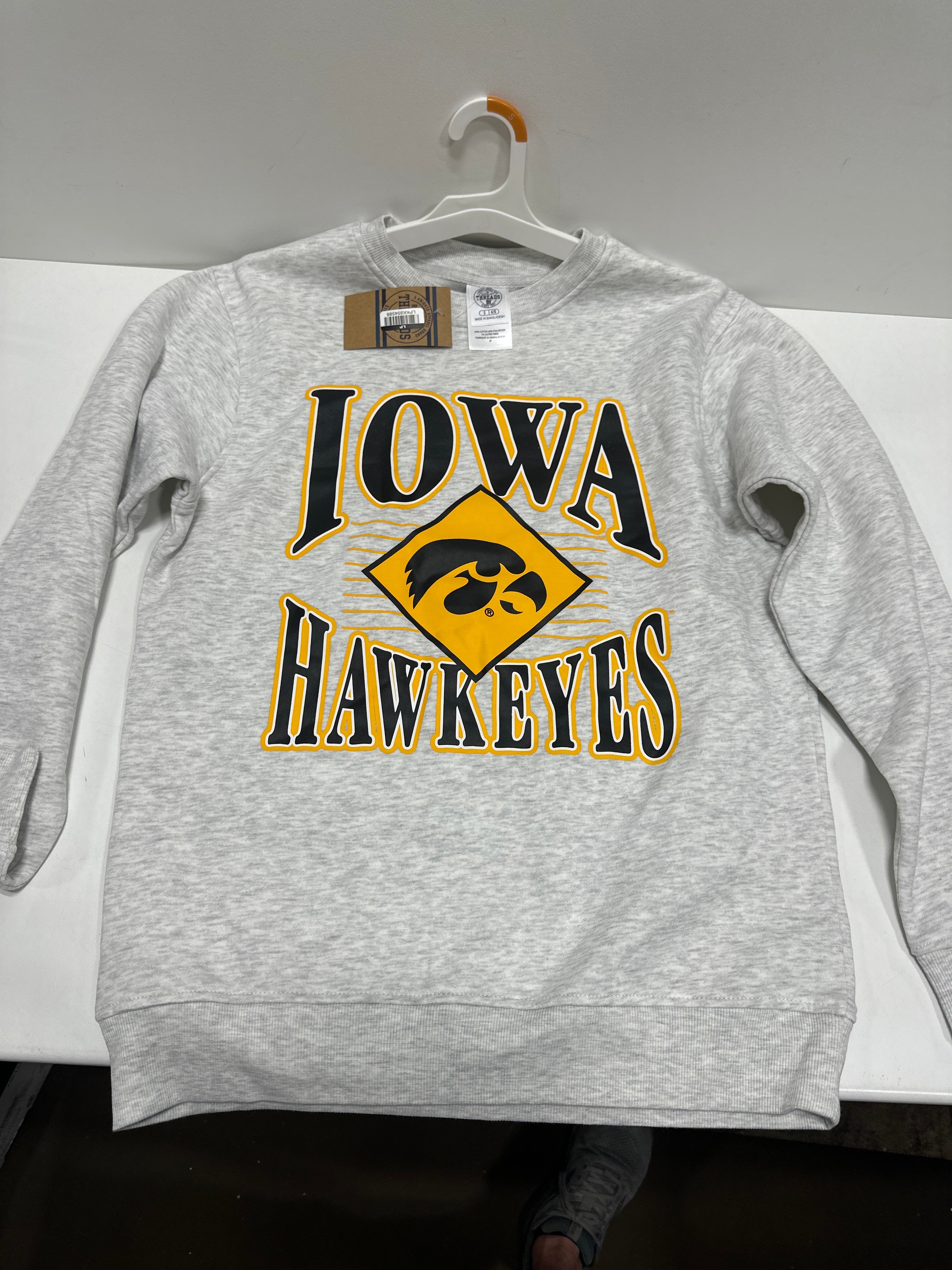 NCAA Iowa Hawkeyes Men's Crew Neck Fleece Ash Sweatshirt - S