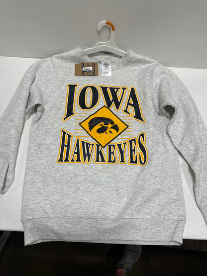 NCAA Iowa Hawkeyes Men's Crew Neck Fleece Ash Sweatshirt - S