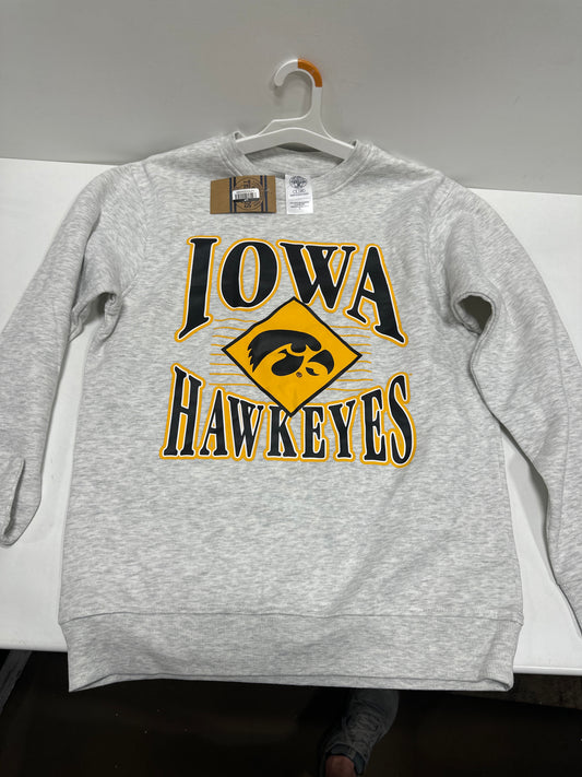 NCAA Iowa Hawkeyes Men's Crew Neck Fleece Ash Sweatshirt - S