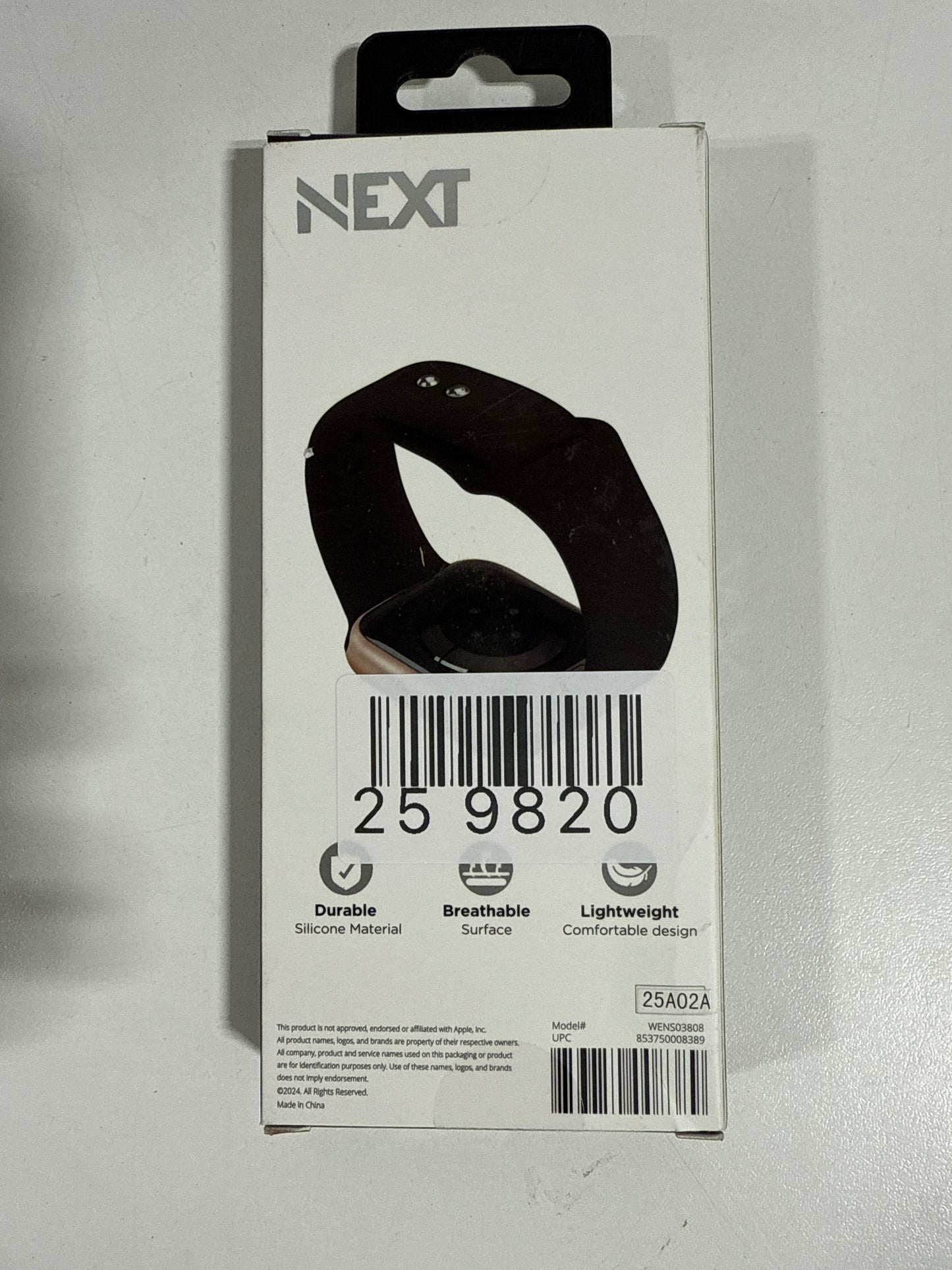 NEXT - Sport Band Watch Strap for Apple Watch 38mm, 40mm, and 41mm - Black