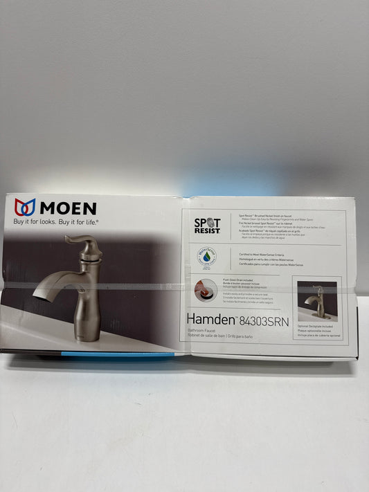 Moen Hamden Spot Resist Brushed Nickel One-Handle High Arc Bathroom Faucet