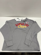 NFL Kansas City Chiefs Women's Gray Long Sleeve French Terry Crew Sweatshirt M