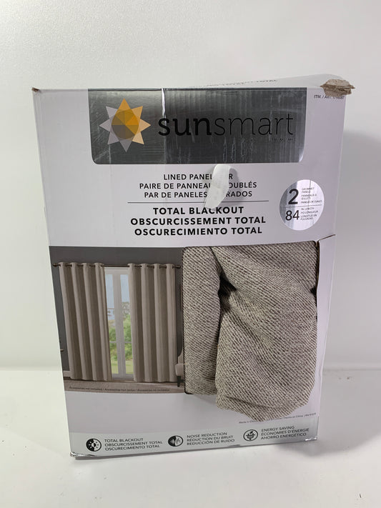 Sunsmart Total Blackout Curtains 2 Panels 52" X 84" Brown