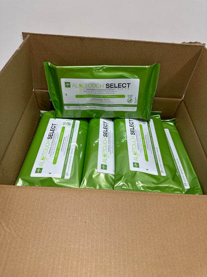 Medline AloeTouch Select Personal Cleansing Cloth Wipes, Scented, 8" x 12", 24 Count (Pack of 24)