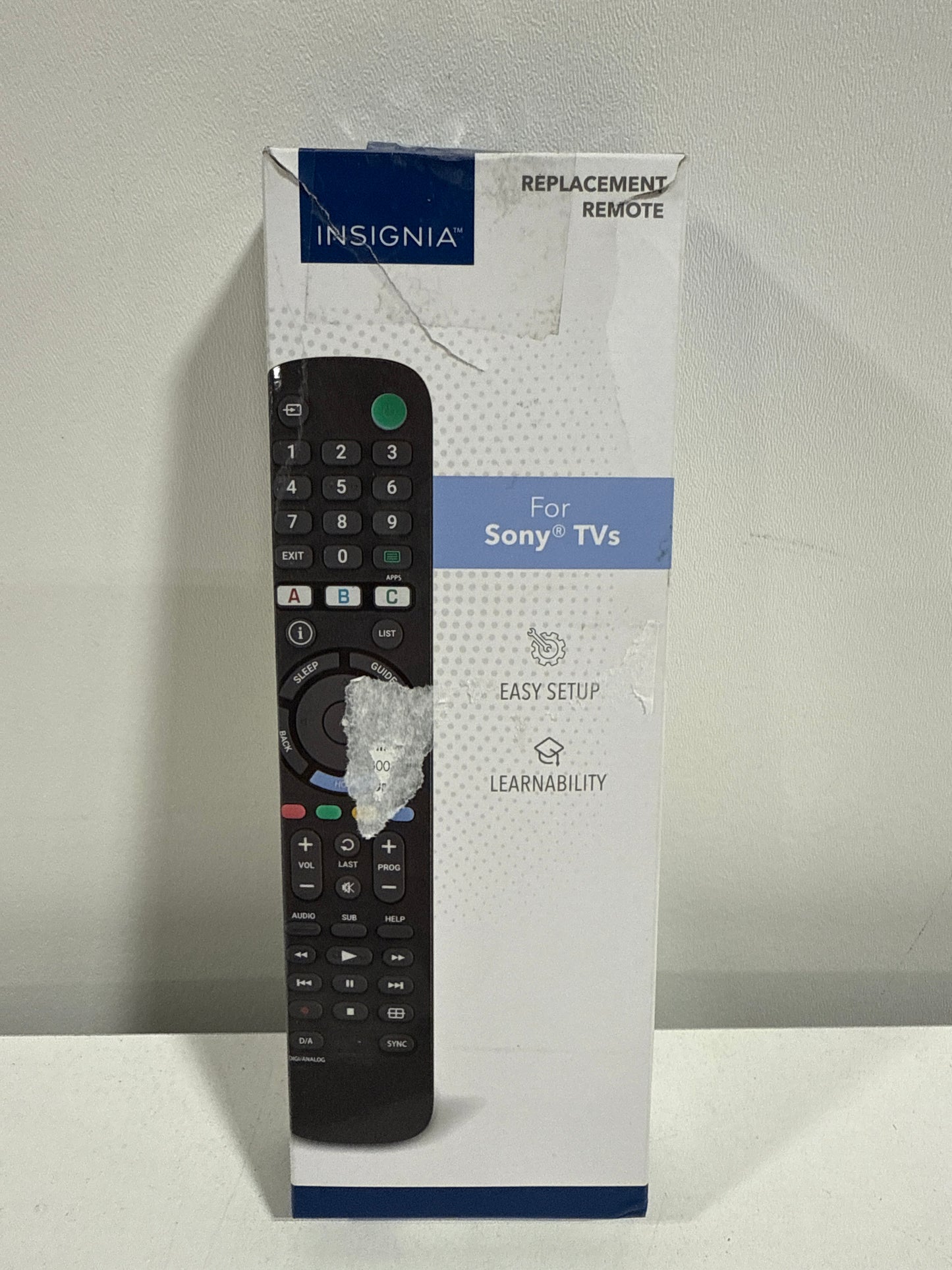 Insignia™ - Replacement Remote for Sony TVs - Black