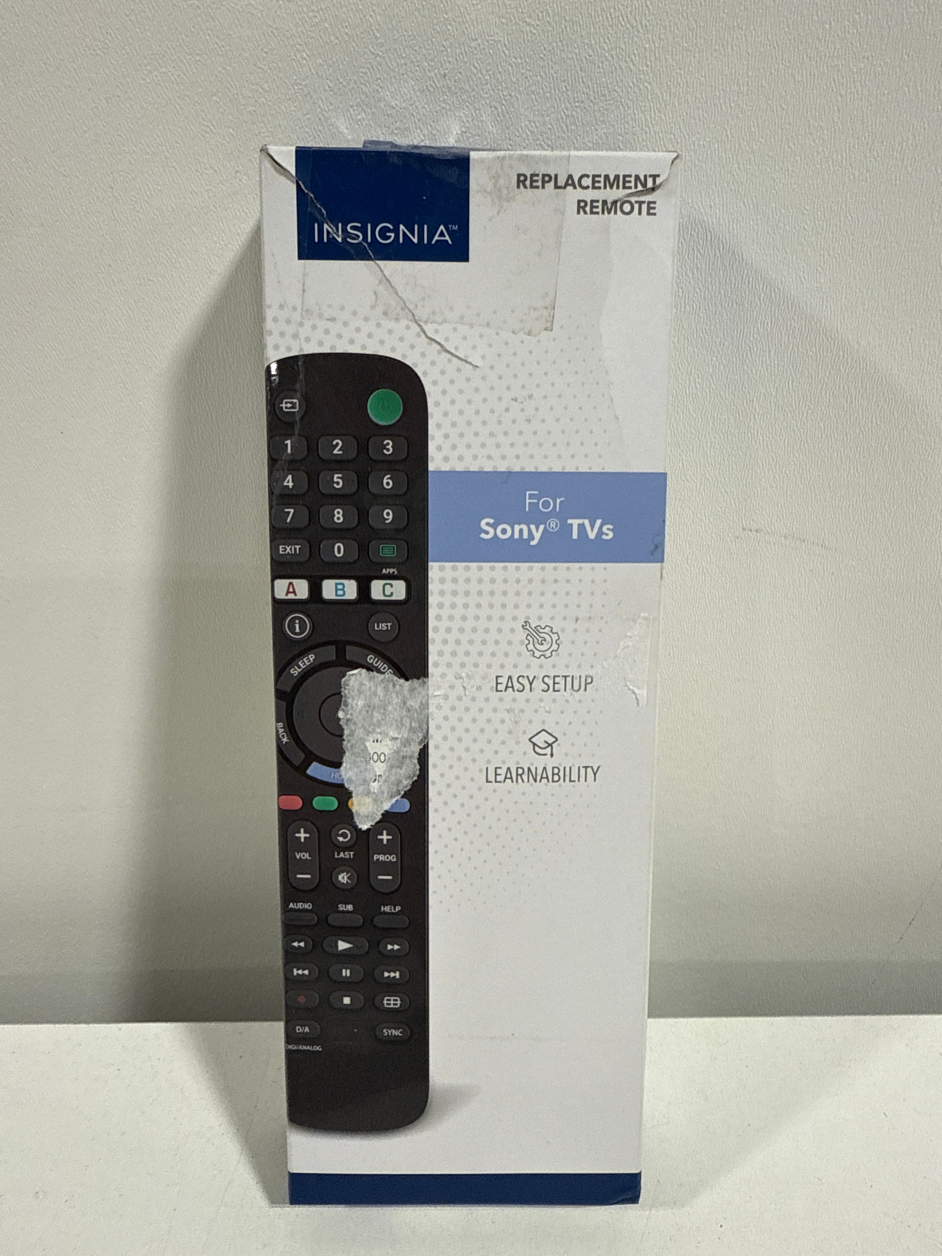 Insignia™ - Replacement Remote for Sony TVs - Black - *TV & Home Theater