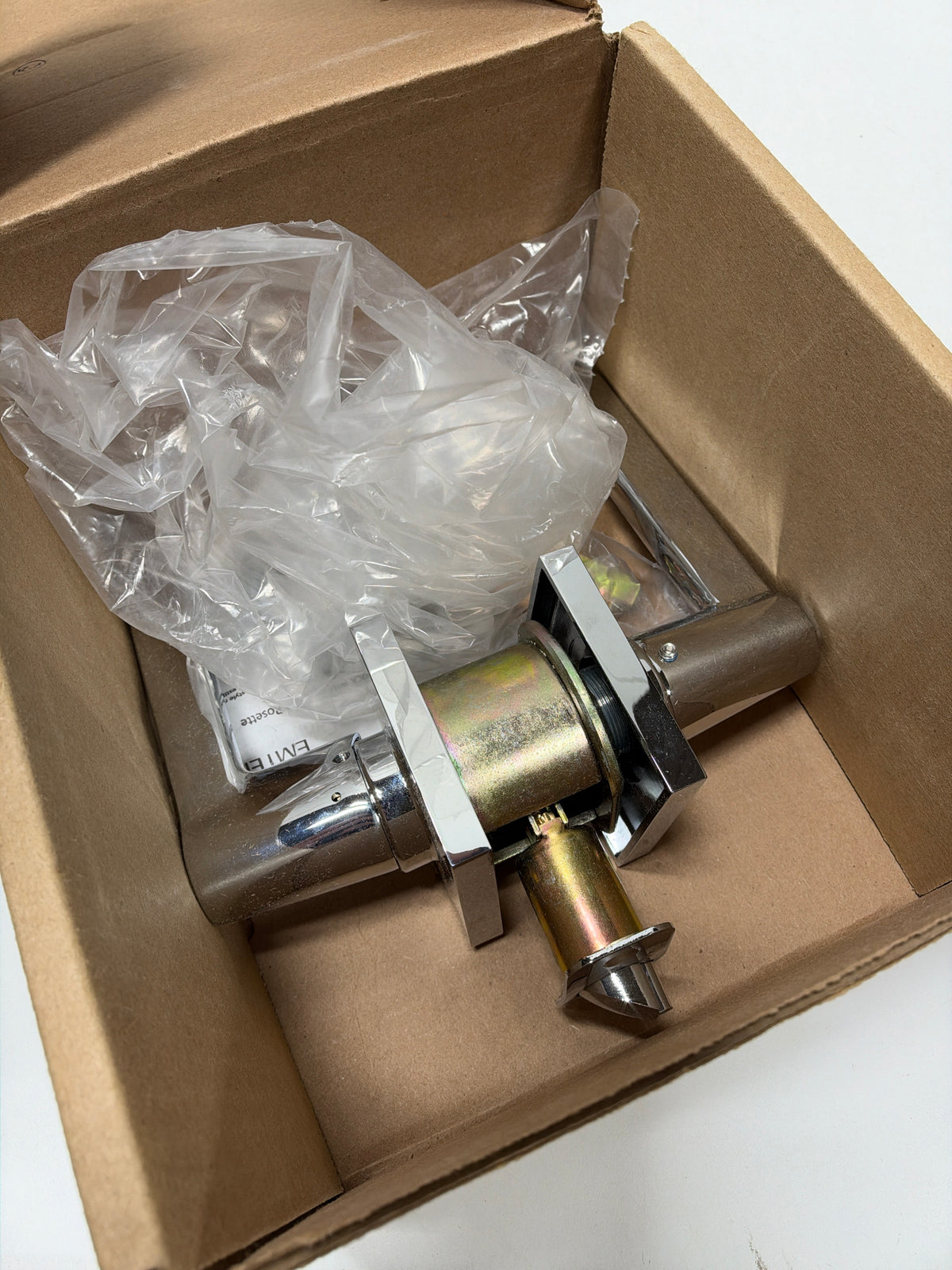 Emtek KIL Helios Lever, Square Rosette, RH, US26 SKU: 5122HLORHUS26