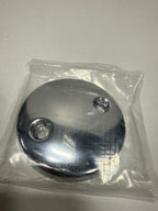 Signature Hardware 3-3/16 in. Solid Brass Overflow Plate with Two Screws in Chrome